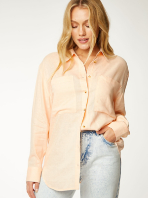 Peach Oversized Pocket Shirt | Women ...